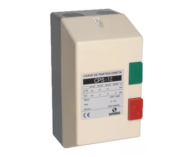 Chave de Partida 3CV 220V Rele 7-10 CPS12 Soprano