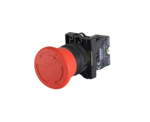 Botão de Emergência que Destrava Girando Cog40 NF1 Soprano