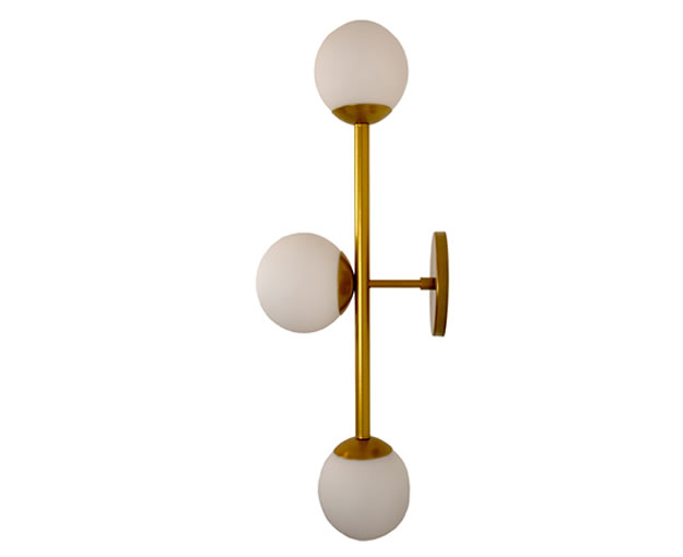 Arandela 3GLOBOS 100MM Ouro ID26 3G9 – Dual