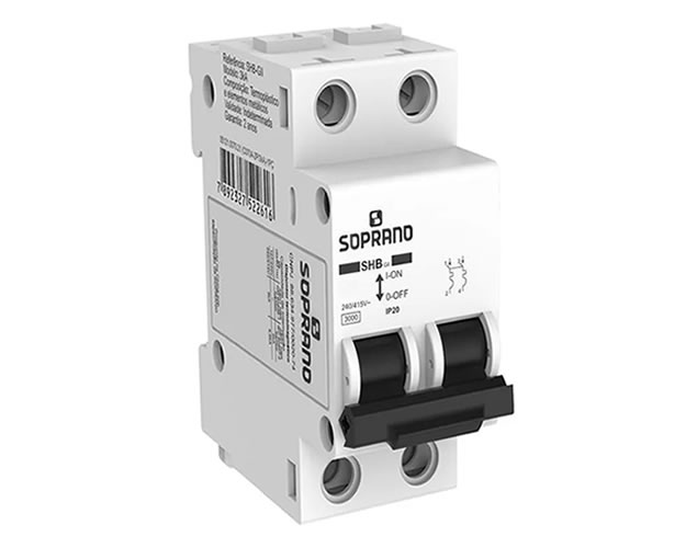 Disjuntor DIN Bipolar “C” 10A 3KA – SOPRANO