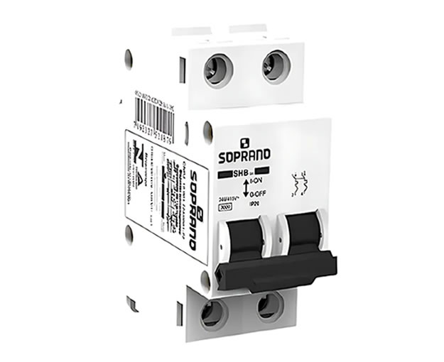 Disjuntor DIN Bipolar “C” 16A 3KA Branco – Soprano
