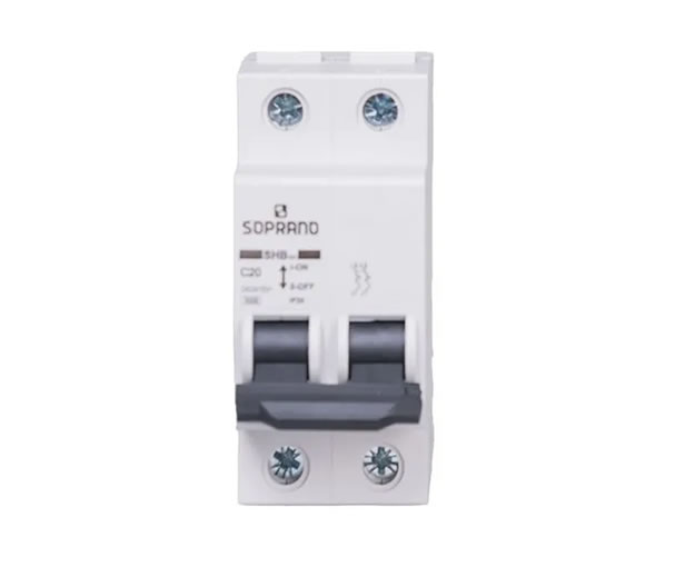 Disjuntor DIN Bipolar “C” 20A 3KA – SOPRANO
