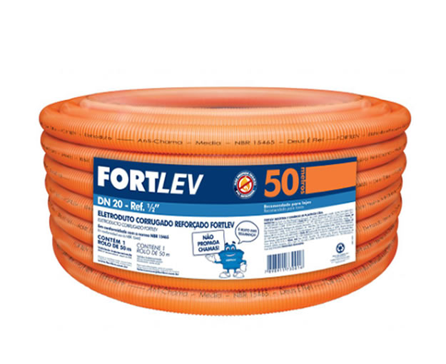 Mangueira Corrugada 1/2″ Laranja Fortleve