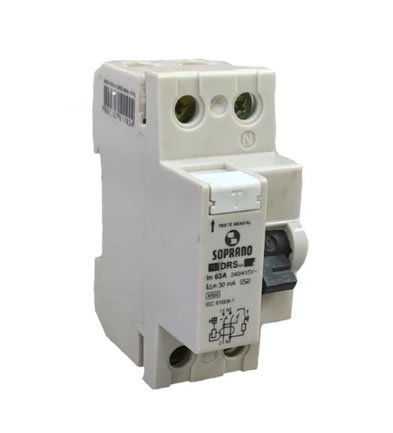 Interruptor DR Bipolar 63A 30MA – Soprano