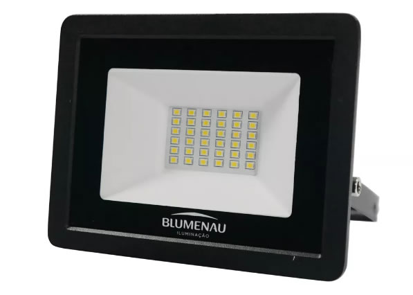 Refletor Led Slim Preto 30w 6500k IP65 – Blumenau