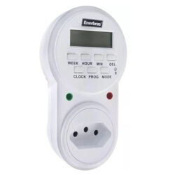 Temporizador digital com plugue bivolt TM – ED/P Enerbras
