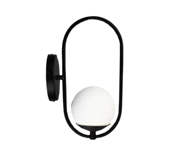 Arandela Argola Oval Preta