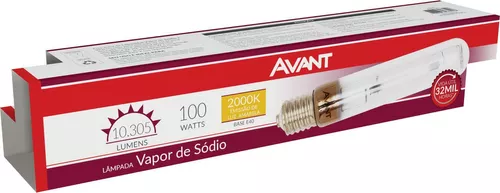 Lâmpada Sódio Tubolar 100W E40 Avant e-40 127V – Avant