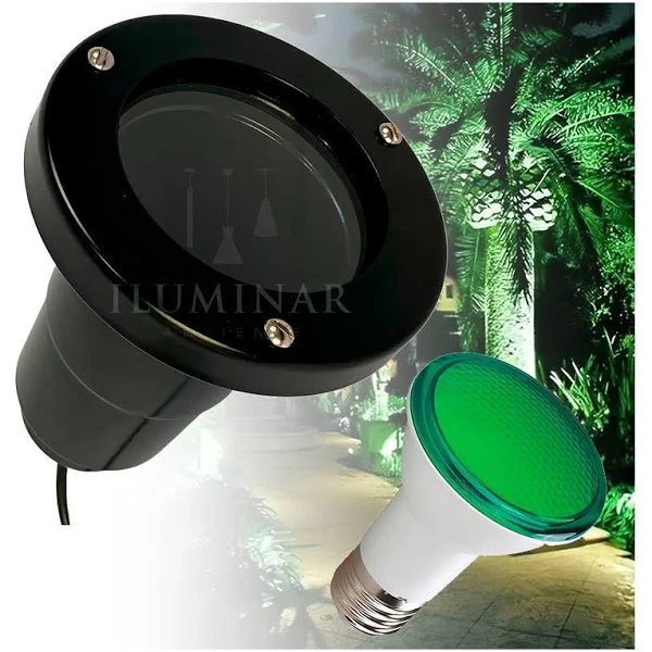 Embutido Solo Piso PAR20 C/ Grade Verde E27 Bivolt – Damlux