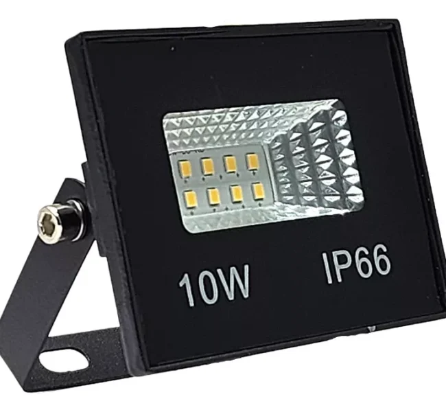 Refletor LED 10W Slim Preto 127/220V – Luz Solar