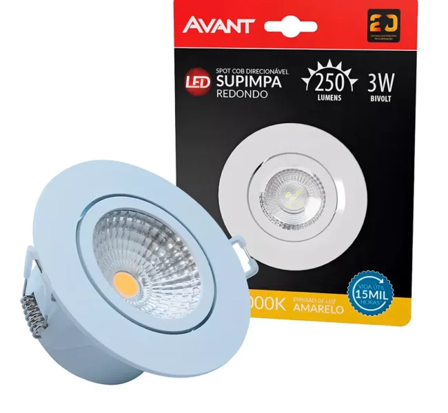 Spot LED Embutir Redondo Avant 3W 3000K Bivolt – Avant