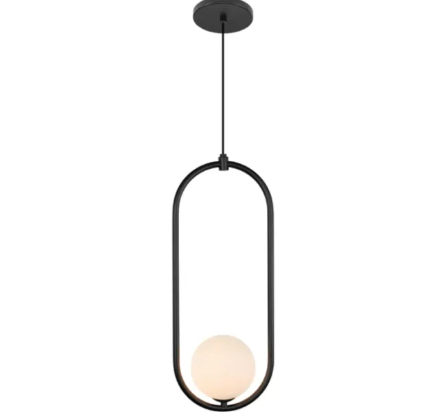 Pendente Oval Preto Bivolt Bivolt – Dual