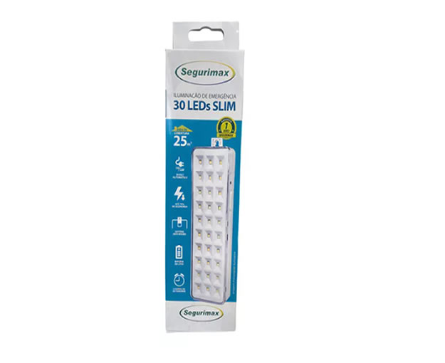 Luminária de Emergência 30 LEDS - Segurimax