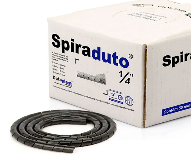 Espiral Duto 1/4 Preto Dutoplast